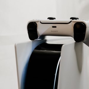 a close up of a cell phone on a stand